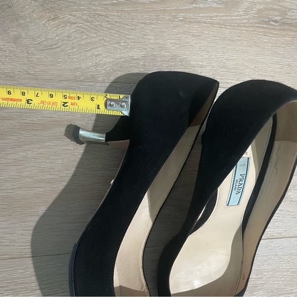 Black Suede Prada Kitten Heels 38.5 - Picture 5 of 8